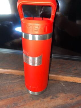 Yeti Red Insulated Tumbler with Handle and Straw